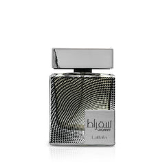 Lattafa Suqraat front bottle showing sleek masculine design and everyday style benefit