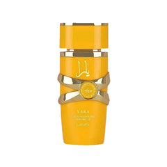 Lattafa Yara Tous front bottle showing elegant compact design and portability