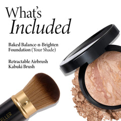 LAURA GELLER open pan close-up showing velvety baked powder texture benefit