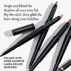 LAURA GELLER bronze shadow swatch on skin showing rich payoff