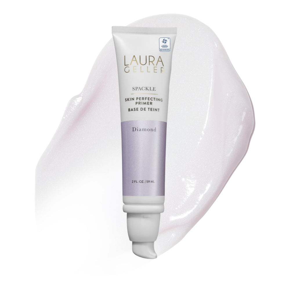 LAURA GELLER front packaging of Diamond Spackle primer showing product benefit