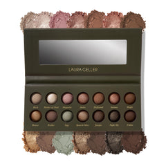 LAURA GELLER palette front open showing 14 shades and easy travel use