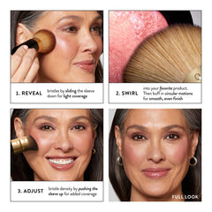 LAURA GELLER close-up of dense angled bristles for smooth, streak-free blending