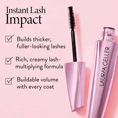 LAURA GELLER creamy mascara swatch demonstrating rich color payoff