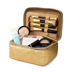 LAURA GELLER NEW YORK mesh pocket detail holding tools and samples for organized storage benefit