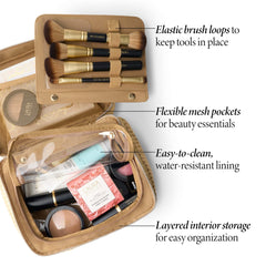 LAURA GELLER NEW YORK open layout displaying compartments and quick access benefit for routines