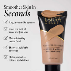 LAURA GELLER NEW YORK pump dispensing mousse showing controlled application