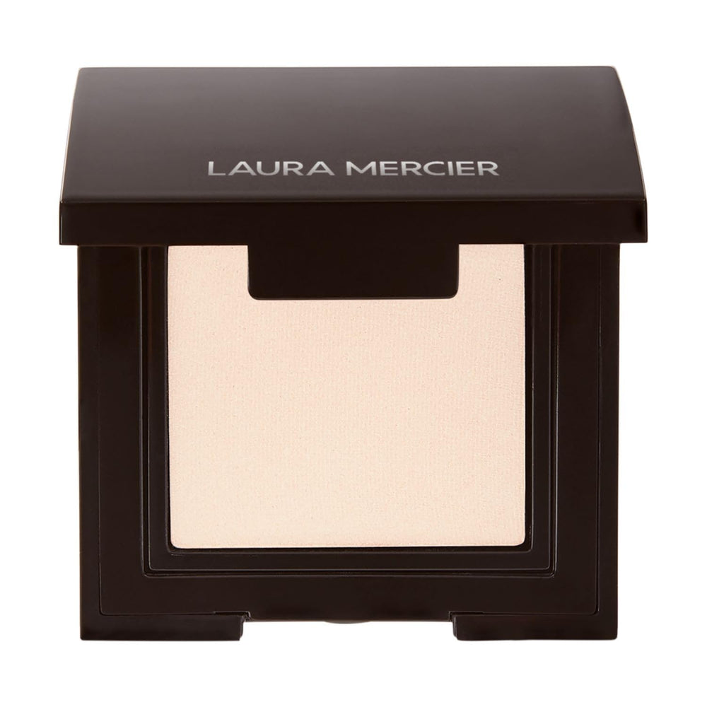 Laura Mercier Buttercream front pan showing neutral matte shade and compact packaging benefit