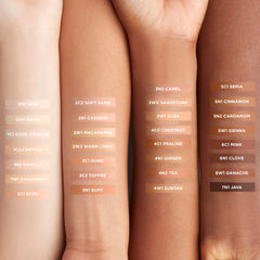 Multiple swatches including 2N1 Cashew to compare tones and pick a match