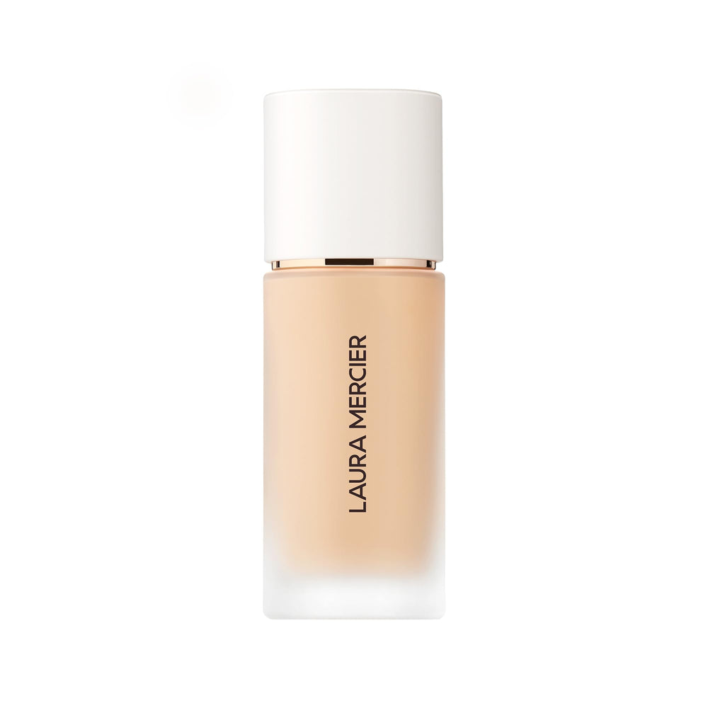 Laura Mercier foundation bottle front view showing packaging and shade identification