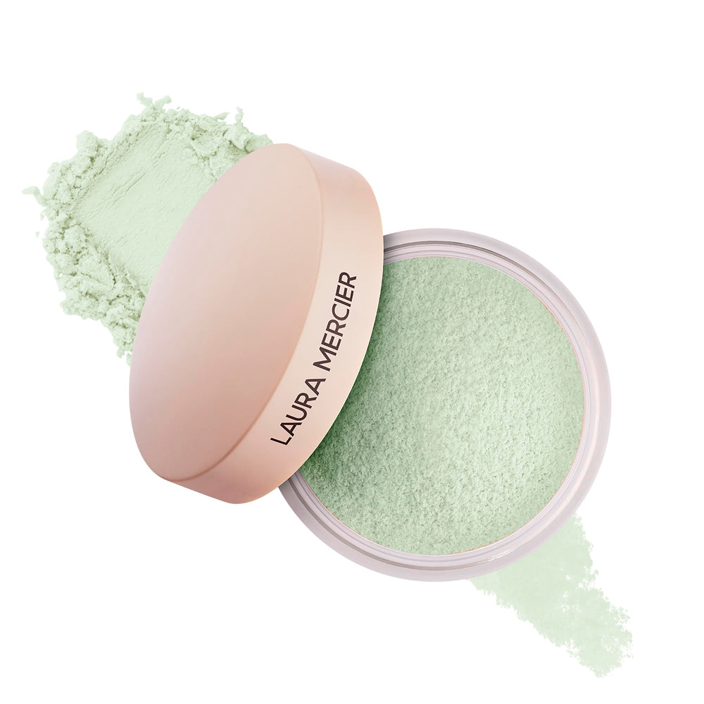 Laura Mercier front packaging showing mint compact and benefits