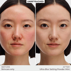Laura Mercier open powder pan revealing mint-tinted translucent powder