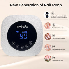 Lavinda close-up of LED array showing dual-wavelength beads for fast even curing benefit: efficient performance
