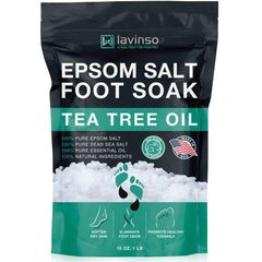 Lavinso front packaging showing 1 lb bag and clear benefits for convenient foot care