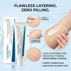 Lavouria applied to facial spot showing targeted correction