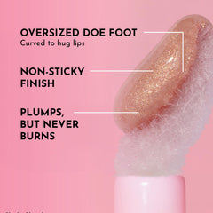 Lawless texture swipe showing glossy finish and hydrating formula for plumped look