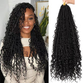 Layashow front packaging showing 24 inch boho faux locs, easy-install benefit