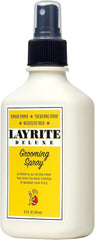 Layrite spray mist close-up showing fine texture for even volume distribution