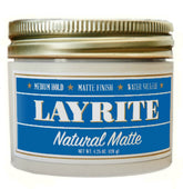 Layrite Natural Matte Cream front jar showing label and size benefit
