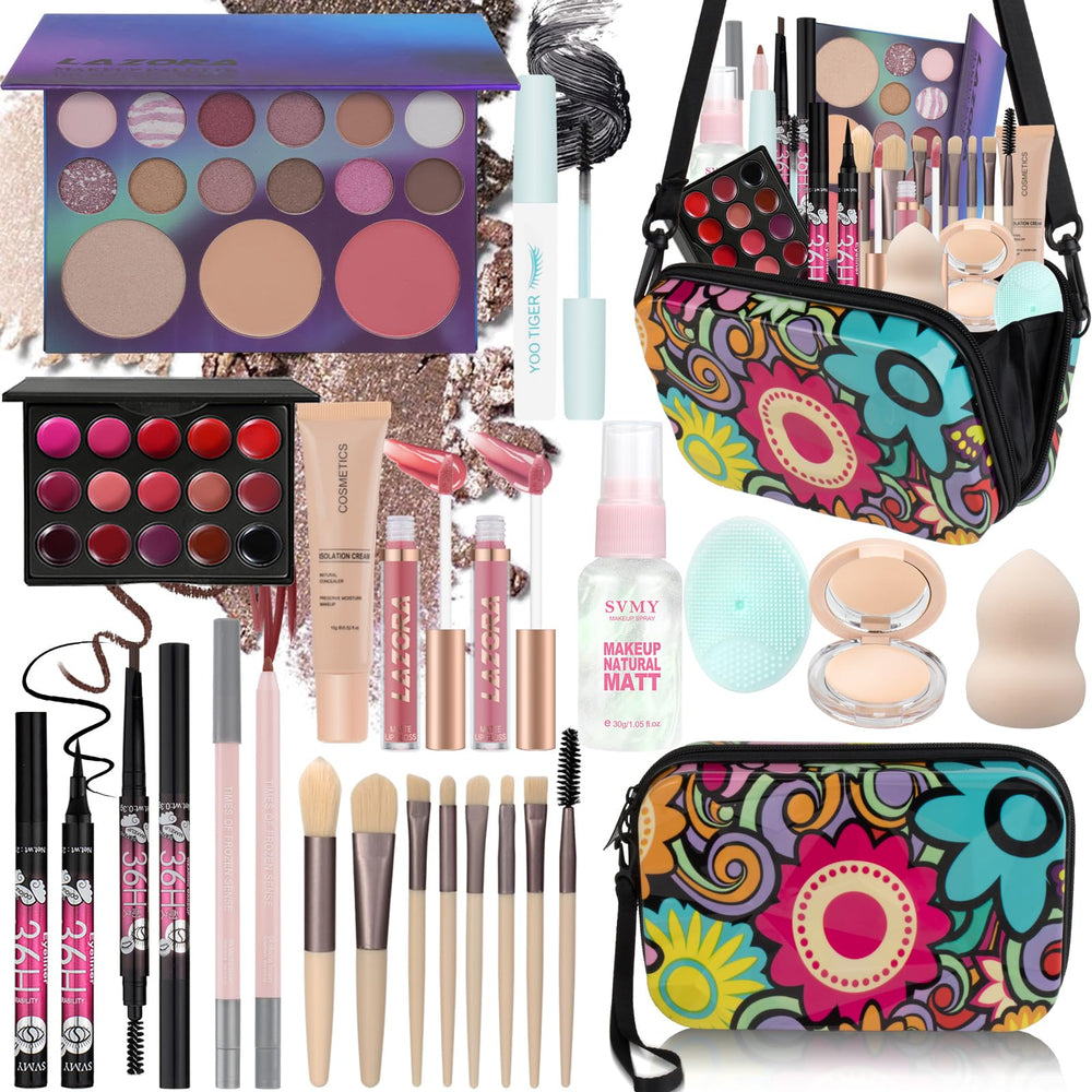 LAZORA front packaging showing full teen makeup kit for gifting