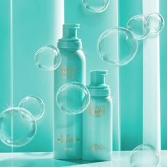 LBLA BEAUTY travel bottle held in hand highlighting portability and pump convenience