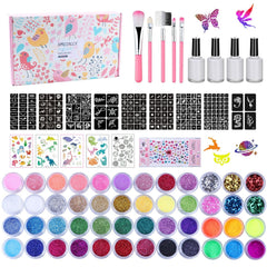 LCDGTJ front packaging showing full glitter tattoo kit for parties