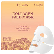 LE GUSHE front packaging showing 4 mask pack and benefits