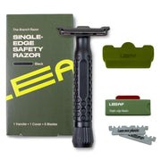Leaf Shave Branch razor front view showing compact head and sturdy build benefit precision