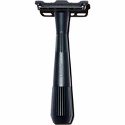 Leaf Shave Twig front view showing sleek black all-metal razor for precise shaving
