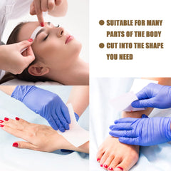 Leelosp strip applied on leg demonstrating easy hair removal