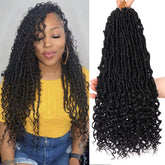 Leeven front view of 18-inch faux locs showing full pack benefit