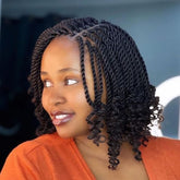Leeven 8-pack front packaging showing all braided packs and included crochet hook, easy install benefit