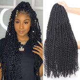 Leeven front packaging showing 22 inch passion twist bob and ready-to-install benefit