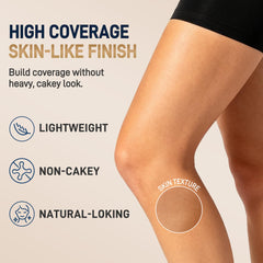 LELB before and after leg comparison showing even skin tone