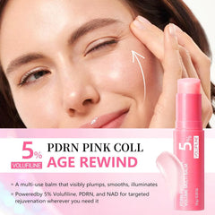 LELLURE applying stick under-eye to hydrate and reduce creasing