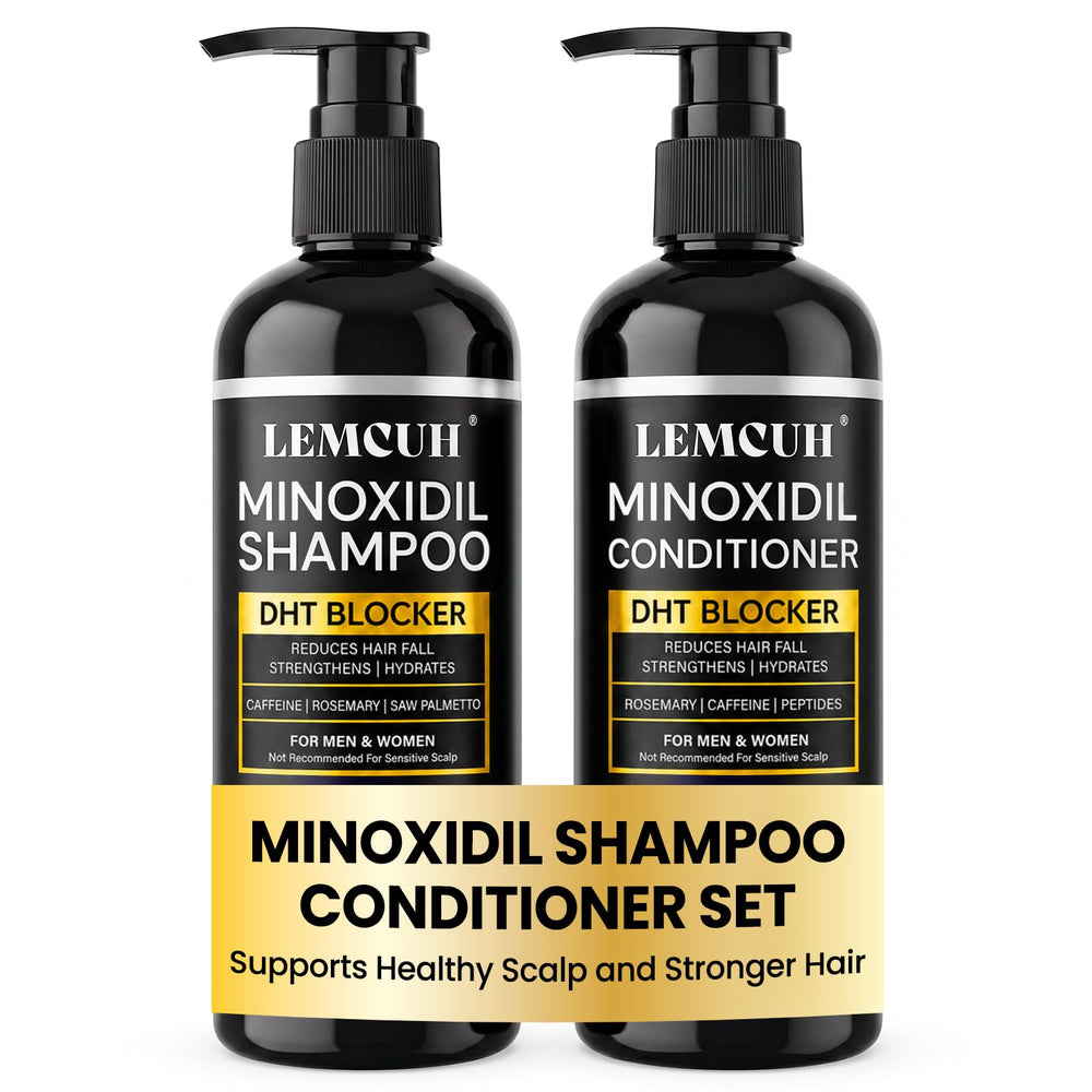 Lemcuh front packaging showing shampoo and conditioner set for quick identification