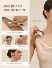 Lemove gua sha close-up of smooth metal texture for hygienic, easy cleaning