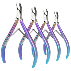 LePinko front view of four rainbow nippers showing colorful finish and professional look