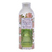 L'Erbolario front packaging showing rose powder and product benefit of gentle freshness