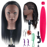 Leticia front view mannequin head showing yaki hair and lifelike skin for realistic practice