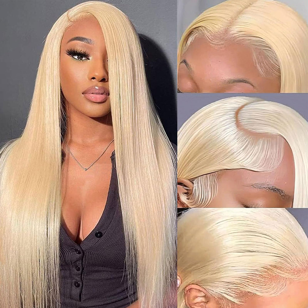 LETMIEO front view of 30 inch 613 blonde wig showing natural look benefit