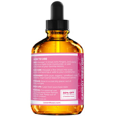 Leven Rose amber glass bottle detail protecting oil from light for freshness