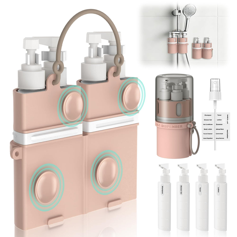 LEVOGO front view of full 4 in 1 set showing bottles and silicone case for compact packing