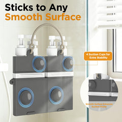 LEVOGO close-up of four suction cups on silicone case, secure bathroom mounting benefit