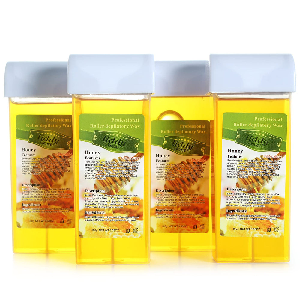 Liddy Dance front packaging showing four honey wax cartridges, clear refill view and benefits