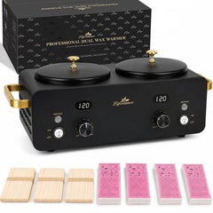 Lifestance dual wax pot front view showing digital display and dual pots for efficient waxing