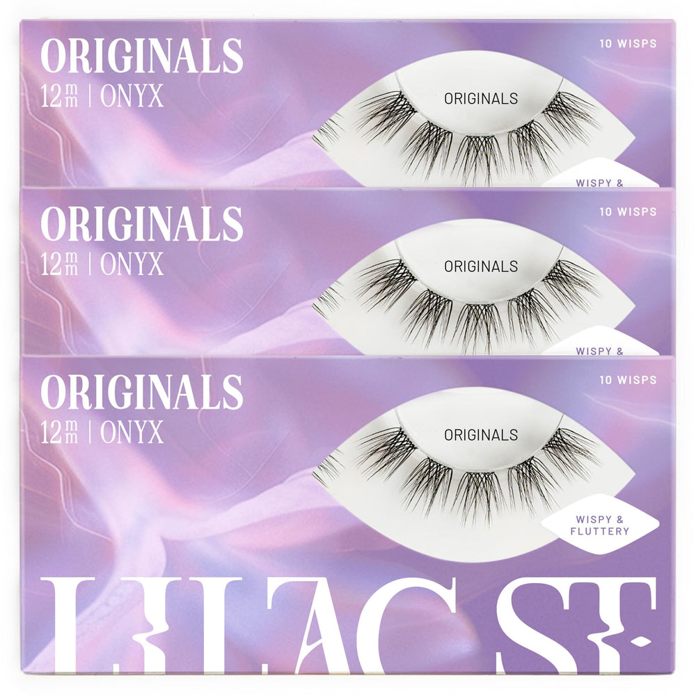 Lilac St front packaging showing 3-pack cluster lashes and clear labeling for easy selection