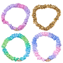 Lilly Pulitzer gold lamé scrunchie close-up showing shimmer and elegant sheen