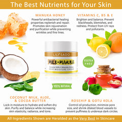LILY SADO label ingredients panel showing natural active list