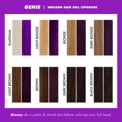 Lime Crime Genie tint on dark blonde hair demonstrating subtle violet color boost